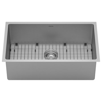 Karran 30" Undermount Large Single Bowl Stainless Steel Kitchen Sink Kit