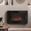 Callisto 30" Wall-Mount Electronic Fireplace With Flat-Panel and Realistic Logs