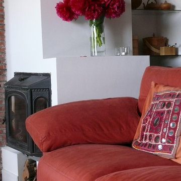 Detalle de la chimenea del salón