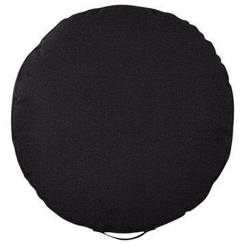 Mozaic Home Twill Black Circle Floor Pillow with Handle 24 in x 24 in x 5 in