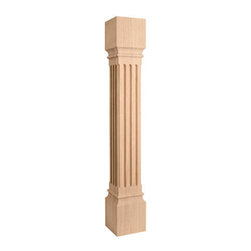 Dubois 35 1/2 Inch Large Square Fluted Island Leg Post - Kitchen Islands And Kitchen Carts
