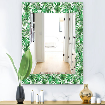 Designart Tropical Mood Foliage 8 Bohemian And Eclectic Frameless Wall Mirror, 2