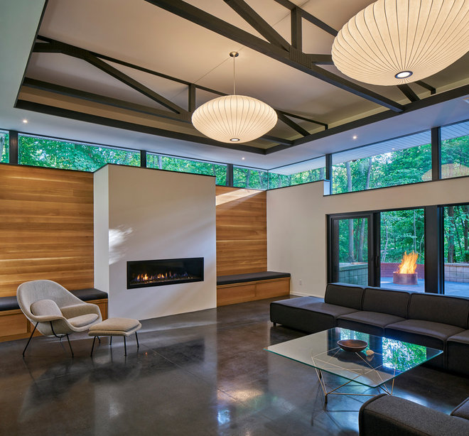 Midcentury Family Room by MATHISON | MATHISON ARCHITECTS