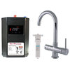 Contemporary 14" Hot and Cold Water Faucet With HotMaster DigiHot Digital Tank, Polished Chrome