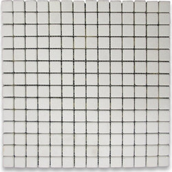 Stone Center Online - Thassos White 3/4 x 3/4 Square Mosaic Tile Tumbled - Marble from Greece - Mosaic Tile