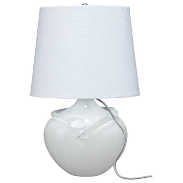 White Glass Wesley Table Lamp