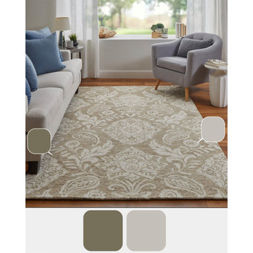 Weave & Wander Natal Blue/Gray, Taupe/Ivory, 5'x8'