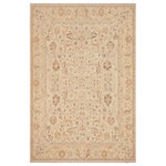 Bareens Designer Rugs - Classic Ziegler Marylynn Beige Brown Hand-Knotted Wool Rug - 9'0'' x 11'4'' - Enhance the ambiance of your home with this magnificent Persian-influenced Turkish hand-knotted rug made by skilled artisans capable of creating the most exceptional vegetable dyes and hand-spun wool. This exquisite handmade rug is a one-of-a-kind Peshawar Kafkaz, otherwise identified as Chobi, Chobi Peshawar, Oushak, or Ziegler rug. These handmade rugs are crafted in Pakistan utilizing superior-quality wool imported from Australia, New Zealand, and Korea in two types of weaves: the Persian weave and the Mori weave. This rug is meticulously crafted by hand using the finest natural vegetable dyes extracted from local plants. The artisans use a blend of hand-spun local and fine merino wool, resulting in a rug with a compelling texture, higher lanolin content, and longer staple. The artisans occasionally incorporate natural or artificial silk into the pile to enhance specific motifs. The finished product is an awe-inspiring execution of flawless design and an understated palette that exudes elegance.