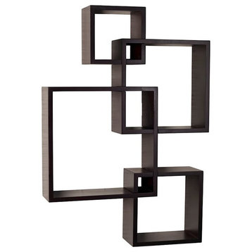 Danya B Intersecting Cube Shelves, Espresso