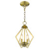 Prism 2-Light Mini Chandelier/Ceiling Mount, Antique Brass