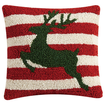 Reindeer Stripes Hook Pillow