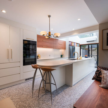 Kitchen with Built in Laundry and Window Seat