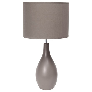 Creekwood Home Ceramic Dewdrop Table Desk Lamp With Gray Finish CWT-2000-GY