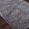 Solid Pattern Polyester Gray Shag  Rug ( 5x7.6 )