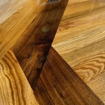 Classic Red Oak Office with Walnut Border
