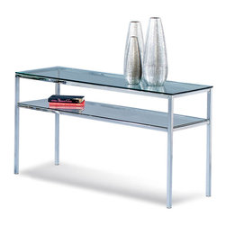 Patinoire Entertainment Console/Sofa Table in Chrome - Console Tables