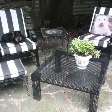 Toby Loves These Custom Chair Cushions in Sunbrella Cabana Classic