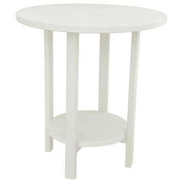 Phat Tommy Outdoor Pub Table, Tall Bar Height Poly Outdoor Furniture, White