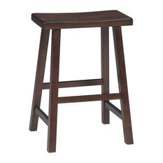 International Concepts - Wooden Counter Stool w Saddle Seat in Walnut - Bar Stools and Counter Stools