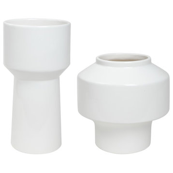 Uttermost Illumina Abstract White Vases, 2-Piece Set