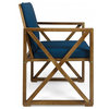 GDF Studio Hazel Outdoor Acacia Wood Club Chairs With Cushions, Set of 2, Brown