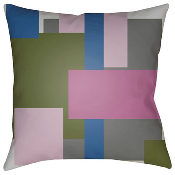 Modern by Surya Pillow, Charcoal/Lt.Gray/Purple, 18' x 18'
