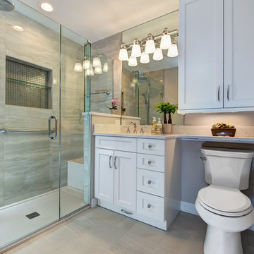 Tiny Master Bath Transformed With Enlarged Shower by Anna Lehner