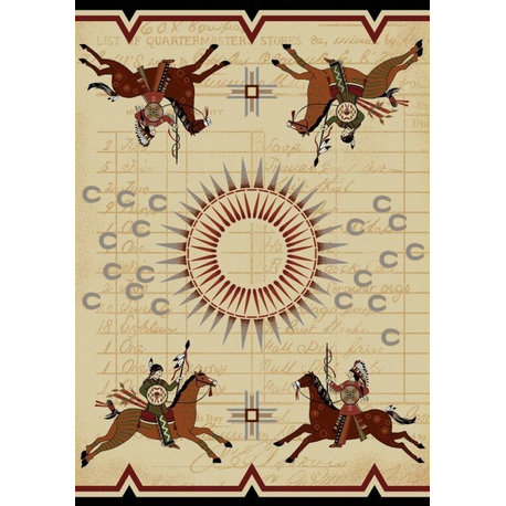 War Records Rug, Natural, 5'x8', Rectangle