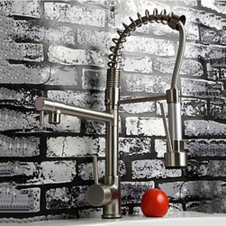 Single Hole Brushed Nickel Kitchen Faucet Tap - Kitchen Faucets