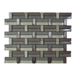 Glossy Light and Dark Brown & Brown Marble & Silver Aluminum Authentic Glass Mo - Home Accessories & Decor