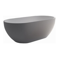 ADM Bathroom Ellipse Freestanding Bathtub, Glossy White, 63" - SW-110S (63 x 32) - Bathtubs