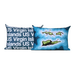 US Virgin Islands Map Pillow - Decorative Pillows