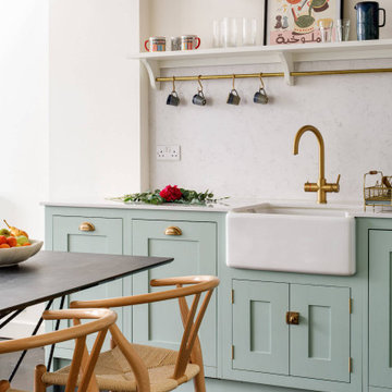 Blue Green Shaker Kitchen