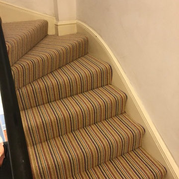Striped Carpet Runner To Stairs In Soho
