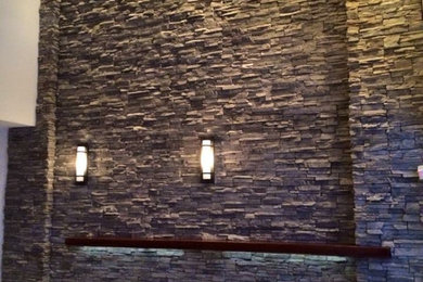 Stunning 20 Ft Stone Wall and Fireplace