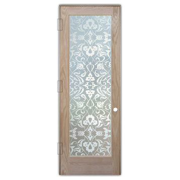 Interior Prehung Door or Interior Slab Door - Floweret - Oak - 28" x 80" -...