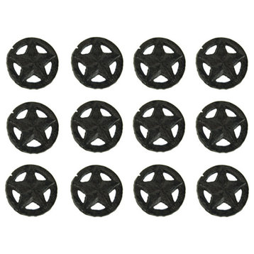 Set of 12 Rustic Brown Western Star Cast Iron Cabinet Knobs or Drawer Pulls