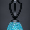 Zilo Decorative Traditional Mini Pendant - Dark Granite, Turquoise Fusion, 1