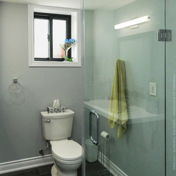 Modern Bathroom with New Black Window - Renewal by Andersen Toronto, Ottawa and 