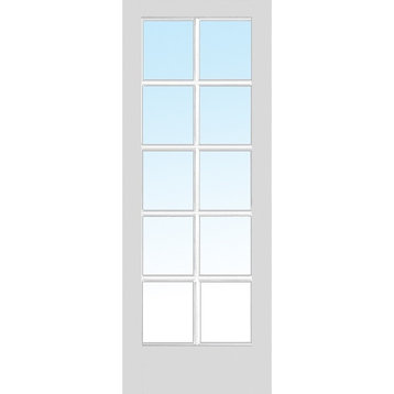 10-Lite True Divided Primed Interior Door Slab, 28"x80"