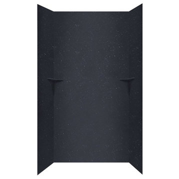 Swan 36x48x96 Solid Surface Shower Wall Kit, Crystal Black