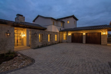 Inspiration for a mediterranean exterior home remodel in Austin
