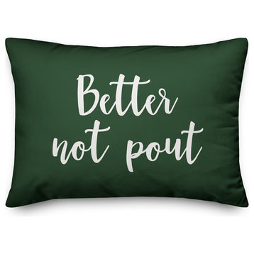 Better Not Pout, Dark Green 14x20 Lumbar Pillow