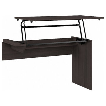 Cabot 3 Position Sit to Stand Desk Return in Heather Gray - Engineered Wood