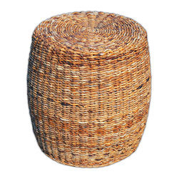 Lanai Banana Leaf Woven Side Table - Side Tables And End Tables
