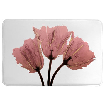 Blushing Pink Tulip X-Ray Memory Foam Rug, 2'x3'