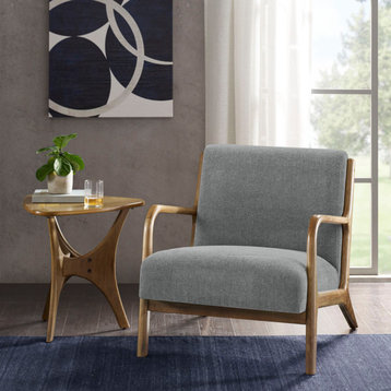 INK+IVY Novak Mid-Century Modern Accent Lounge Chair, Grey