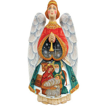 Nativity Angel, Woodcarved Figurine