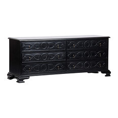 Top Rated Eclectic Dressers And Chests Houzz Kipling Global Hand Rubbed Black Mahogany 6 Drawer Dresser Dressers