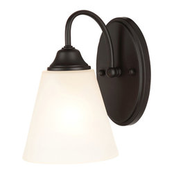 Hardware House - Galveston Matte Black 1-Light Wall Sconce Bathroom Fixture, 20-9977 - Bathroom Vanity Lighting